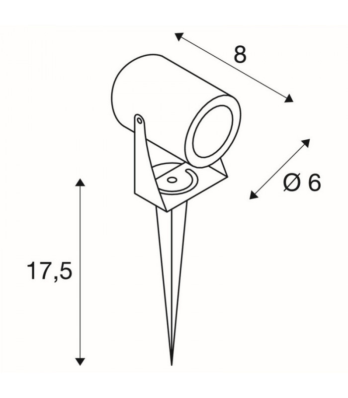LED Outdoor Ground Spike Light, Anthracite, Ip55, 3000K, 40d
