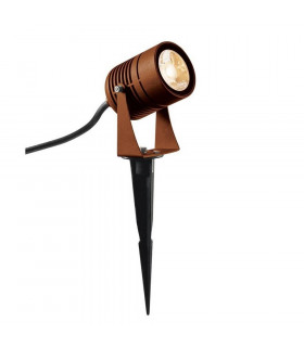 LED Outdoor Ground Spike Light, Rust Coloured, Ip55, 3000K, 40d