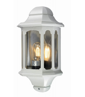 1 Light Outdoor Flush Wall Lantern Lamp White, E27