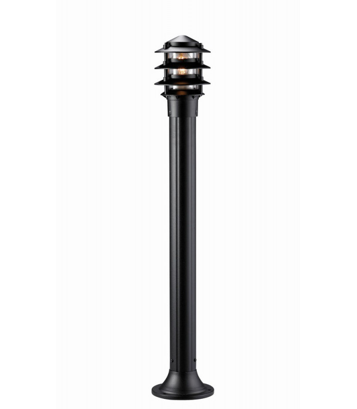 1 Light Outdoor Bollard Lamp Black, E27