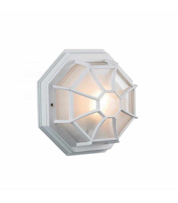 1 Light Outdoor Bulkhead Wall Ceiling Lamp White, E27