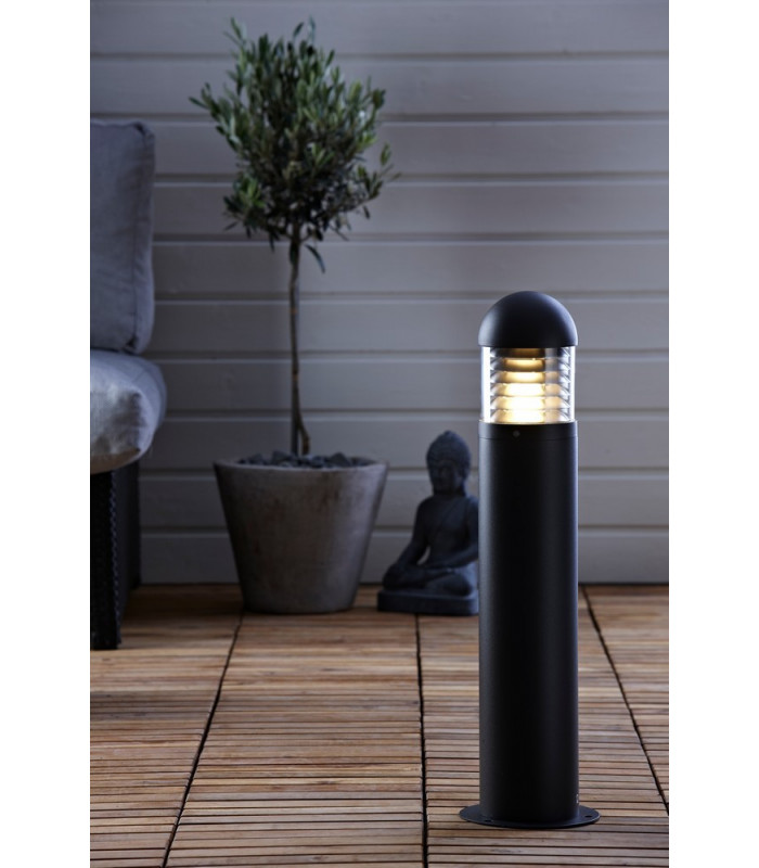 1 Light Outdoor Bollard Lamp Grey IP44, E27