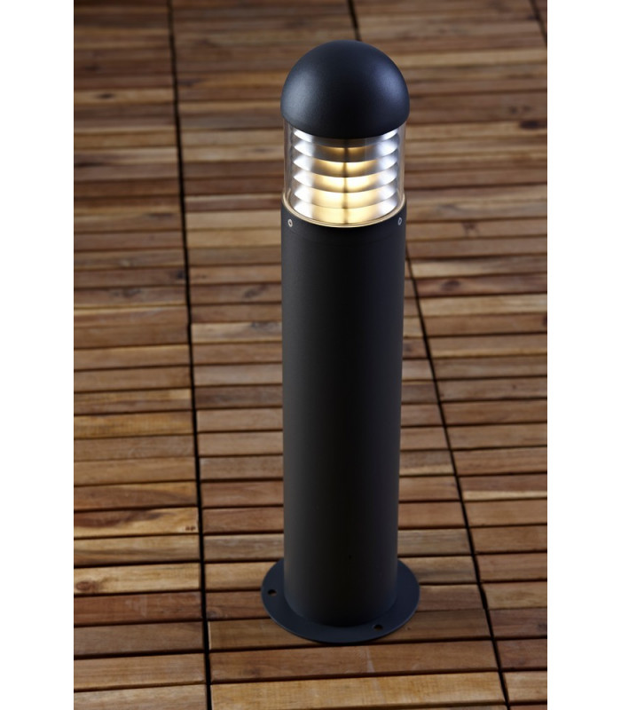 1 Light Outdoor Bollard Lamp Grey IP44, E27