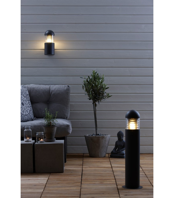 1 Light Outdoor Bollard Lamp Grey IP44, E27