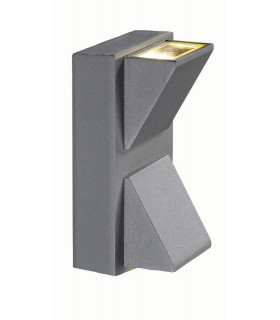 LED Up Down 2 Light Outdoor Wall Lamp Grey IP44