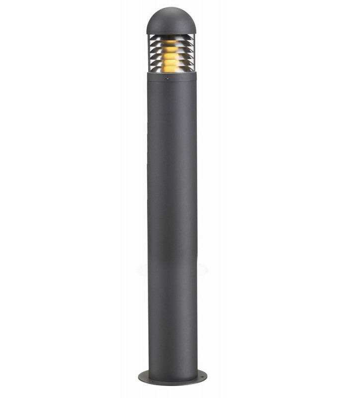 1 Light Outdoor Bollard Lamp Grey IP44, E27