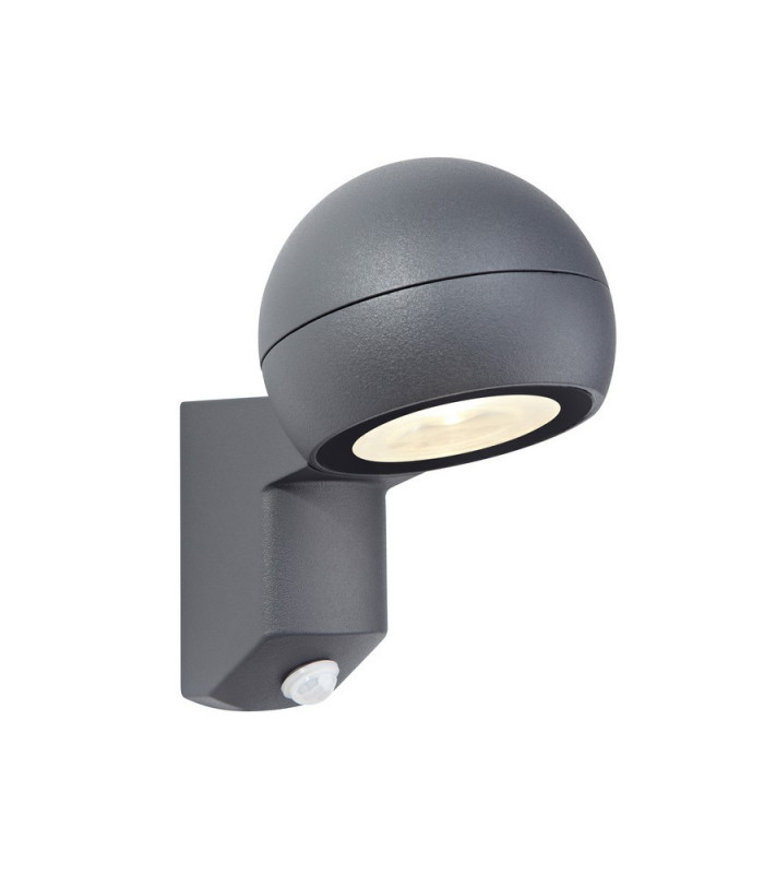 LED Outdoor Wall Lamp Grey with PIR IP44