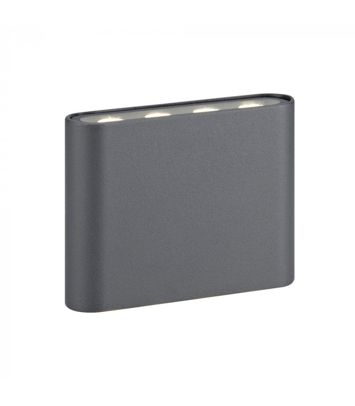 LED Up Down Outdoor Flush Wall Lamp Grey IP44