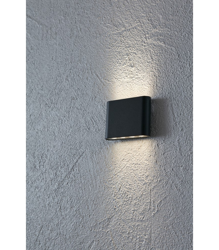 LED Up Down Outdoor Flush Wall Lamp Grey IP44