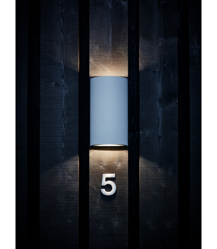 LED Up Down Outdoor Flush Wall Lamp Grey IP44
