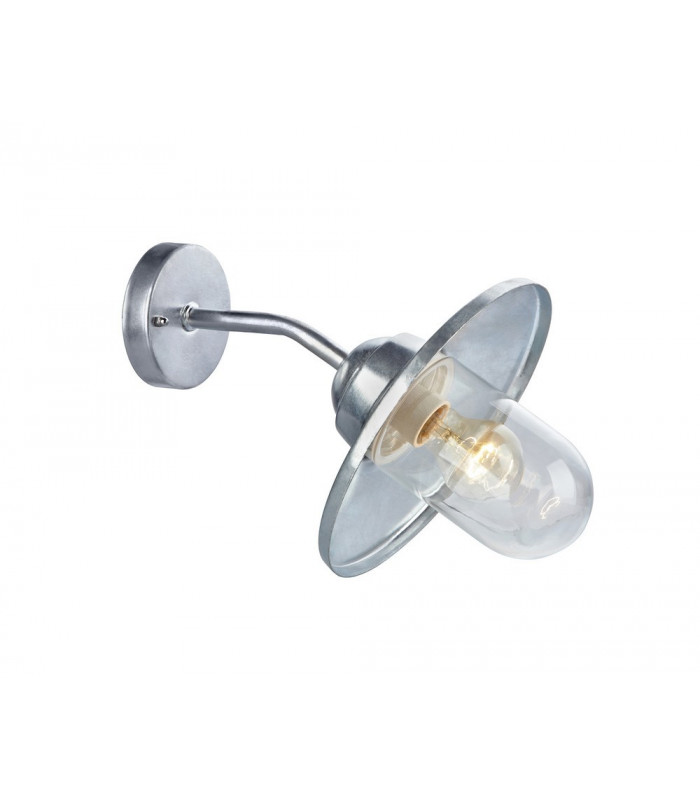 1 Light Outdoor Dome Wall Lamp Galvanized IP44, E27