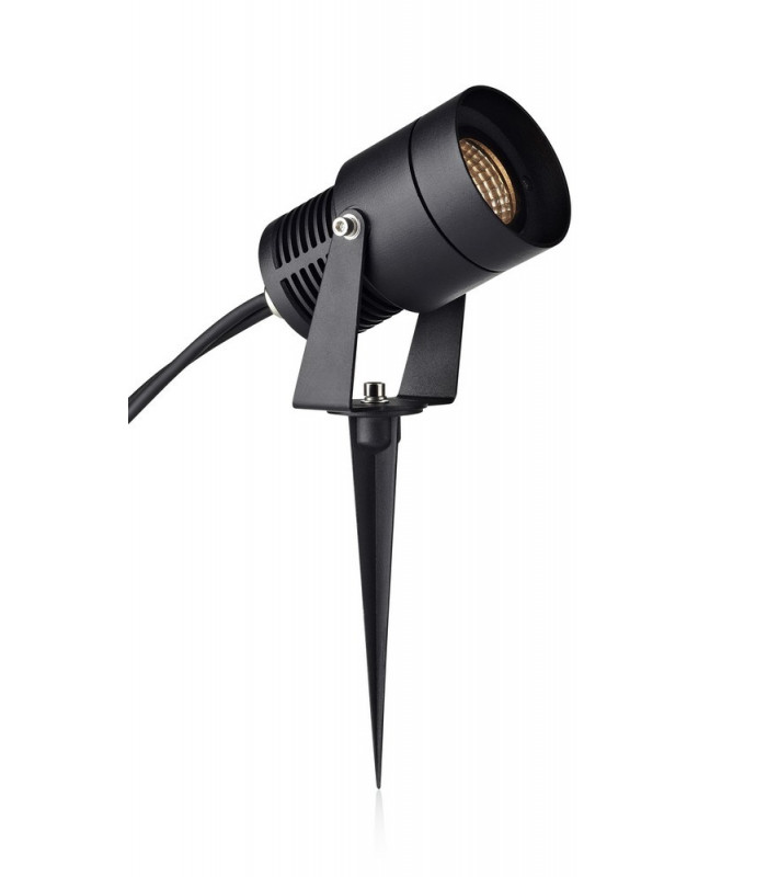 LED 1 Light Outdoor Garden Spike Spotlight Black IP44
