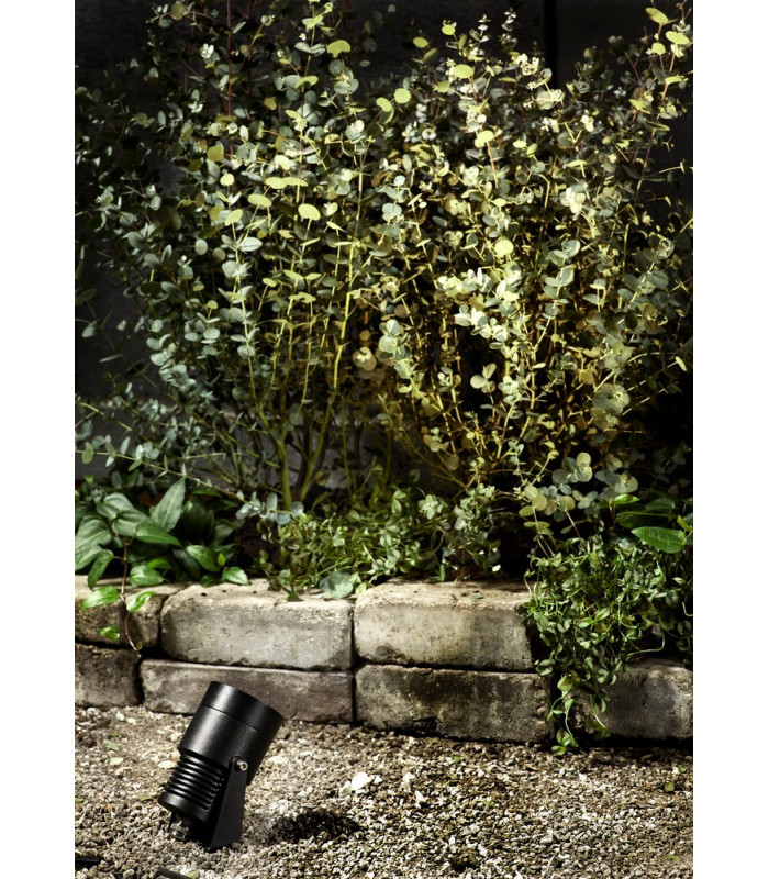LED 1 Light Outdoor Garden Spike Spotlight Black IP44
