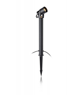 LED 1 Light Outdoor Garden Spike Spotlight Black IP44