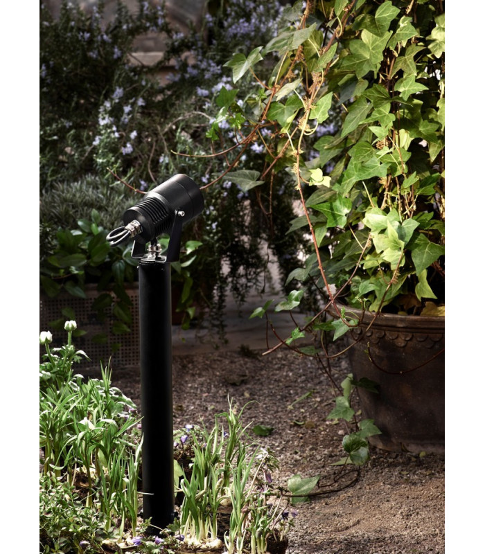 LED 1 Light Outdoor Garden Spike Spotlight Black IP44
