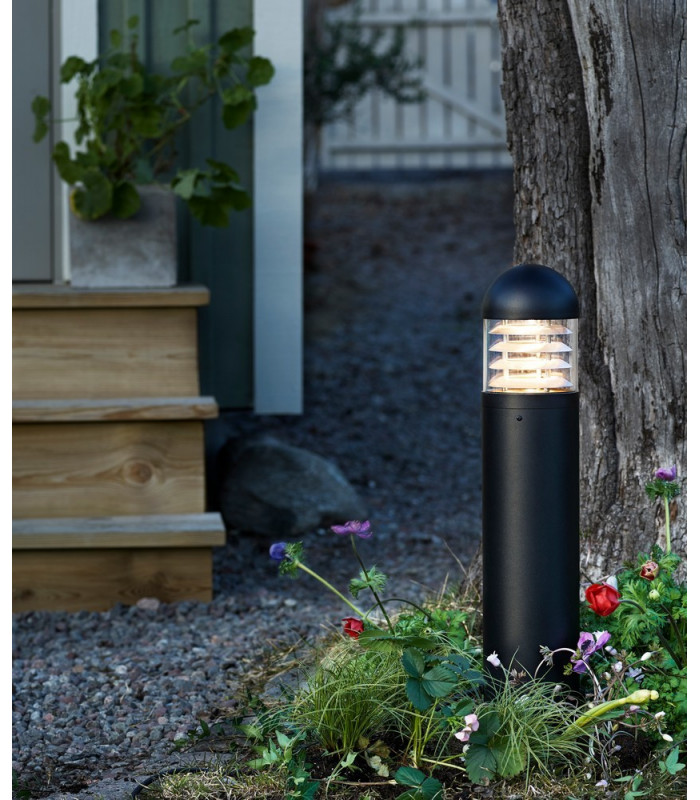 LED 1 Light Outdoor Garden Bollard Black IP44