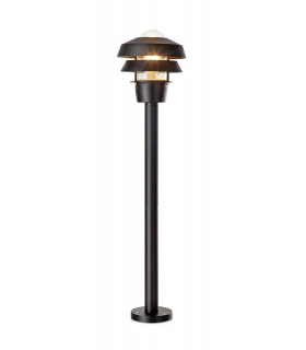 1 Light Outdoor Bollard Lamp Black IP44, E27