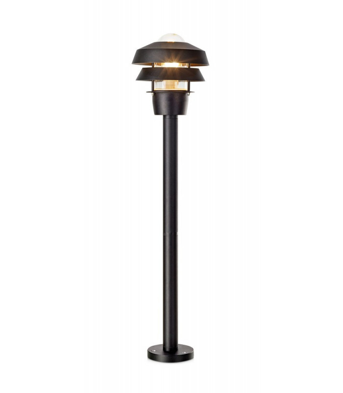 1 Light Outdoor Bollard Lamp Black IP44, E27
