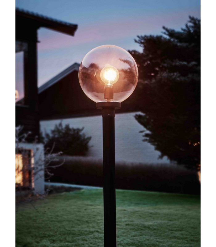 1 Light Outdoor Lamp Post Black IP44, E27