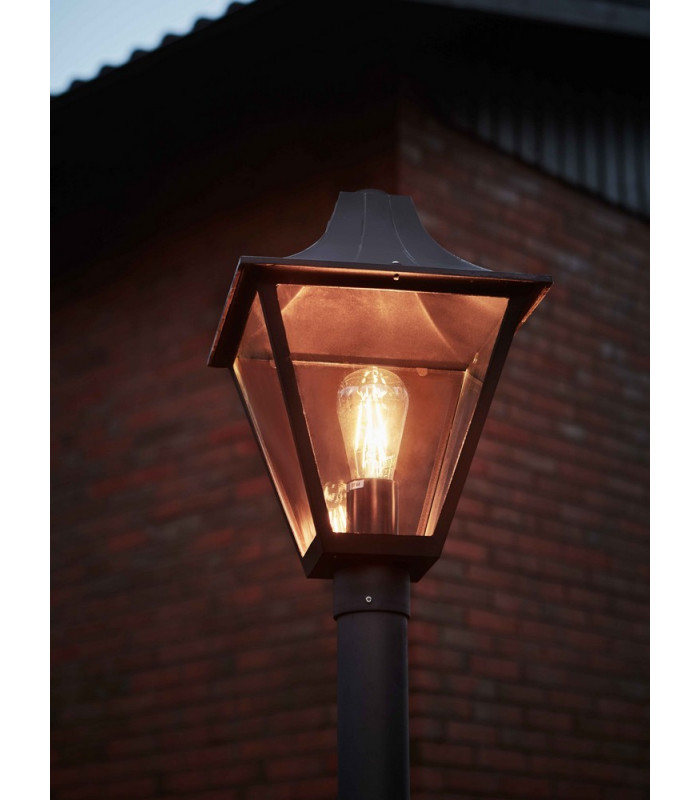 1 Light Outdoor Lamp Post Black IP44, E27