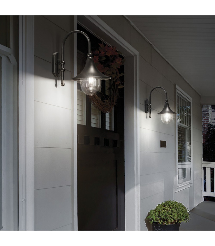 Outdoor Dome Wall Lantern 1 Light Anthracite IP43, E27