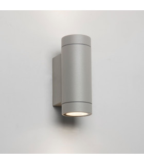 Twin Up Down LED Outdoor Wall Light Textured Grey IP54 8.1W