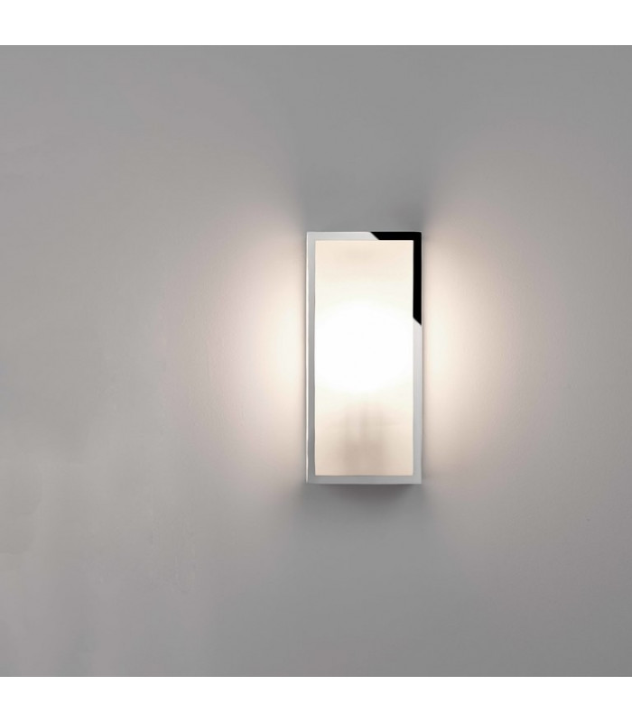 Outdoor LED Wall Lantern Polished Nickel Frosted IP44, E27