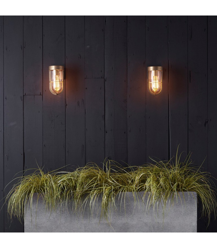 Coastal Outdoor Wall Light Brass IP44, E27