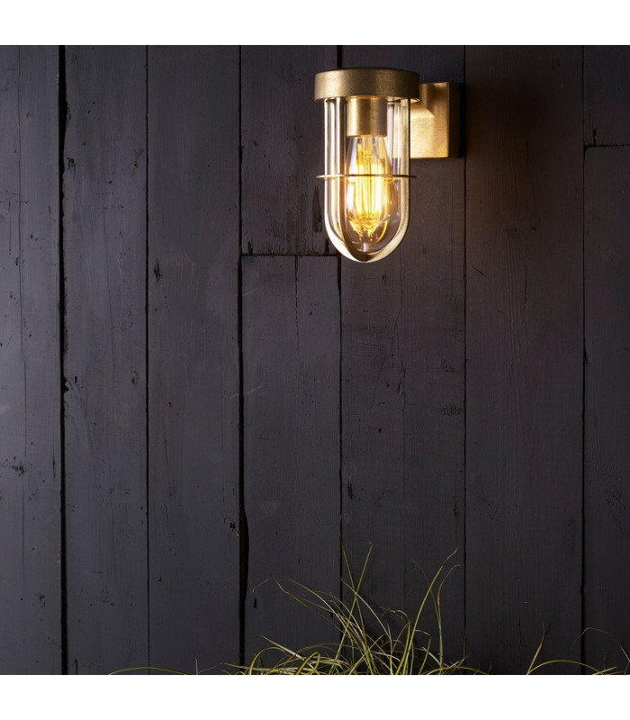 Coastal Outdoor Wall Light Brass IP44, E27