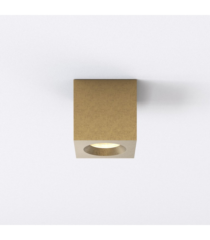 Coastal Outdoor Square Surface Mounted Downlight Brass IP44