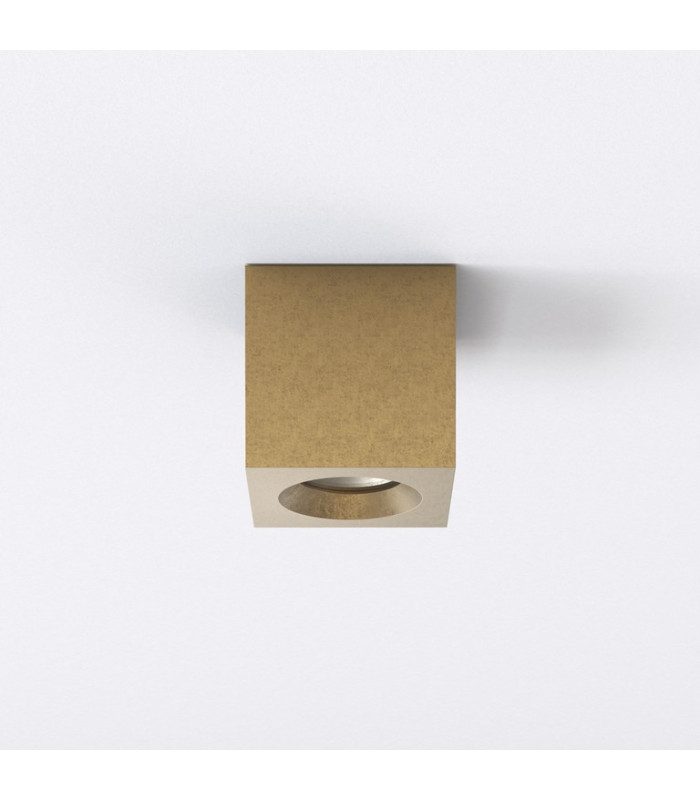 Coastal Outdoor Square Surface Mounted Downlight Brass IP44