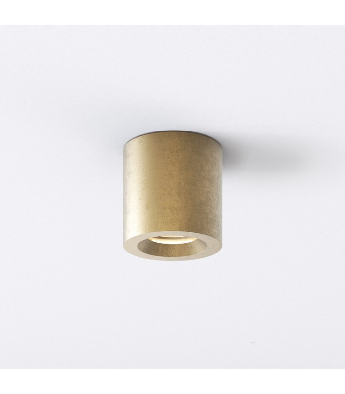 Coastal Outdoor Round Surface Mounted Downlight Brass IP44