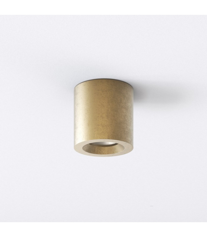 Coastal Outdoor Round Surface Mounted Downlight Brass IP44