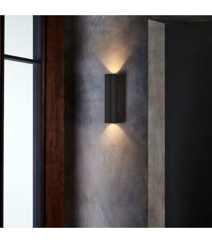 Coastal Outdoor Up Down LED Wall Light Textured Black, GU10
