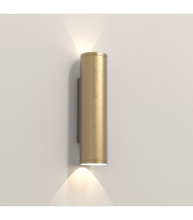 Coastal Outdoor LED Up Down Wall Light Brass IP44, GU10