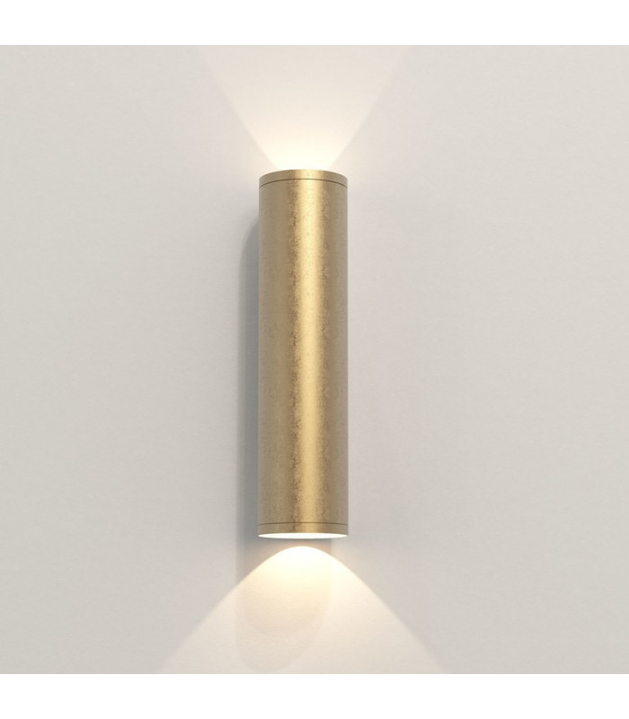 Coastal Outdoor LED Up Down Wall Light Brass IP44, GU10