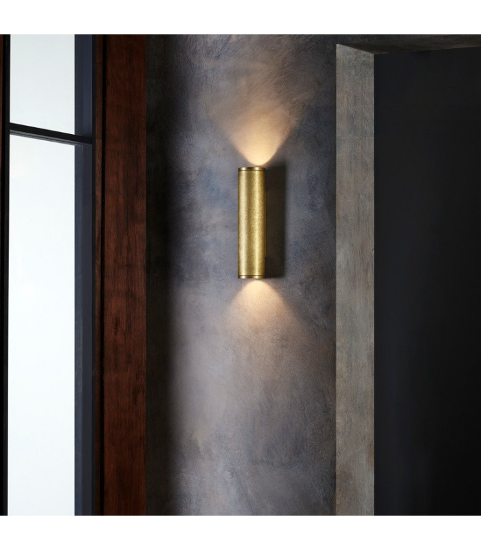 Coastal Outdoor LED Up Down Wall Light Brass IP44, GU10