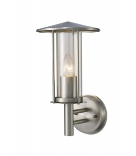 Wall Lamp 1 Light E27 IP44 Exterior Stainless Steel, Clear