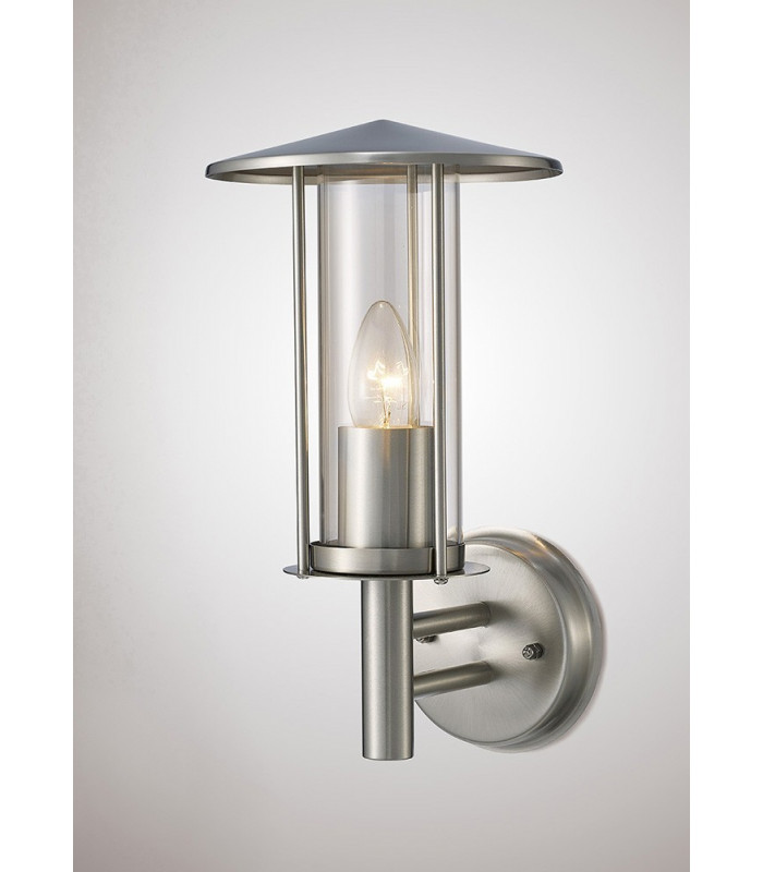 Wall Lamp 1 Light E27 IP44 Exterior Stainless Steel, Clear
