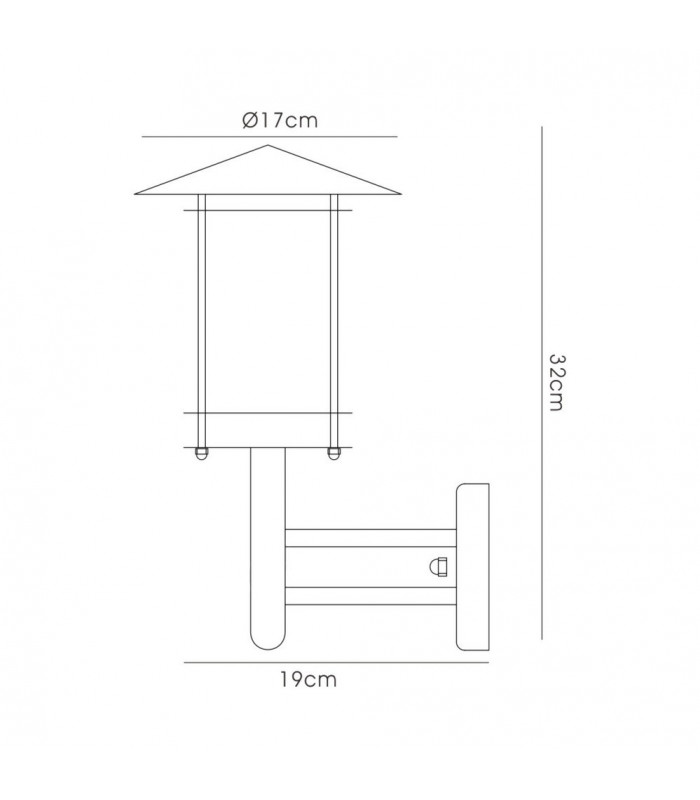 Wall Lamp 1 Light E27 IP44 Exterior Stainless Steel, Clear