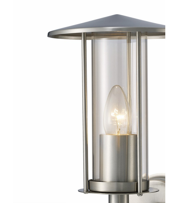 Wall Lamp 1 Light E27 IP44 Exterior Stainless Steel, Clear