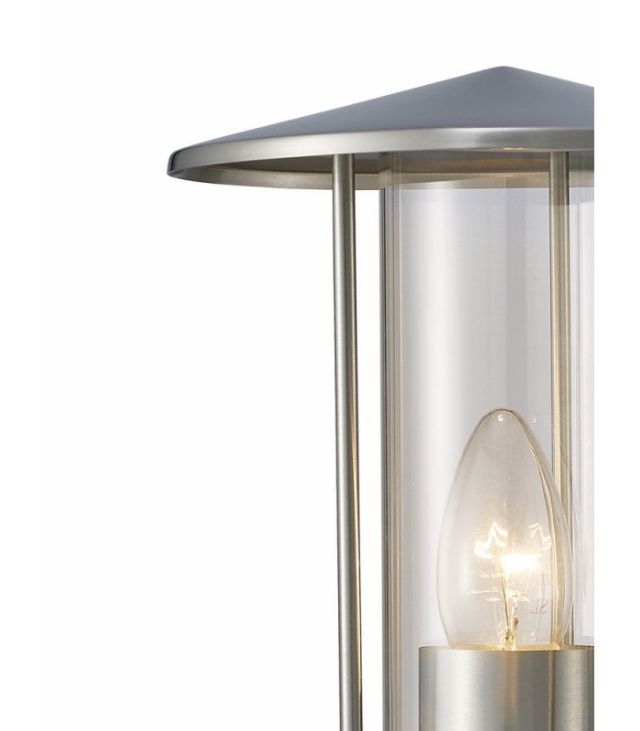Wall Lamp 1 Light E27 IP44 Exterior Stainless Steel, Clear