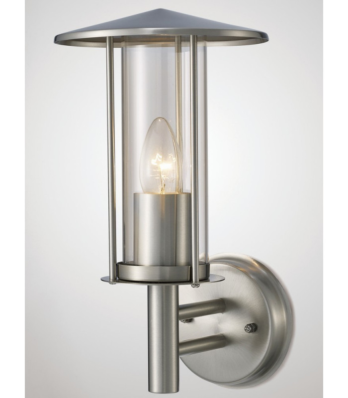 Wall Lamp 1 Light E27 IP44 Exterior Stainless Steel, Clear