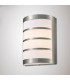 Flush Wall Lamp 1 Light E27 IP44 Exterior Louvre Design Stainless Steel, Opal