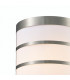 Flush Wall Lamp 1 Light E27 IP44 Exterior Louvre Design Stainless Steel, Opal