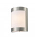 Flush Wall Lamp 1 Light E27 IP44 Exterior Plain Design Stainless Steel, Opal