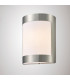Flush Wall Lamp 1 Light E27 IP44 Exterior Plain Design Stainless Steel, Opal