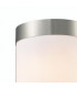 Flush Wall Lamp 1 Light E27 IP44 Exterior Plain Design Stainless Steel, Opal