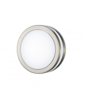Round LED Flush Ceiling Light, Wall Lamp 2.4W 4000K IP44 Exterior Plain Design Stainless Steel, Opal