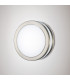 Round LED Flush Ceiling Light, Wall Lamp 2.4W 4000K IP44 Exterior Plain Design Stainless Steel, Opal